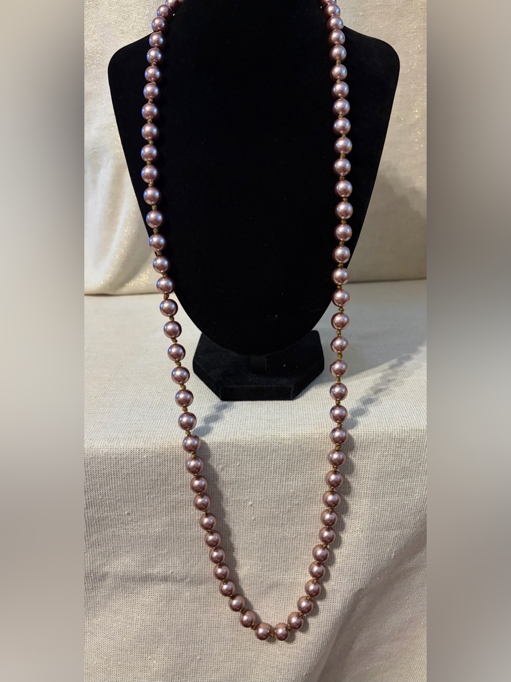 Classic Pink Faux-Pearl Long Necklace - Brand